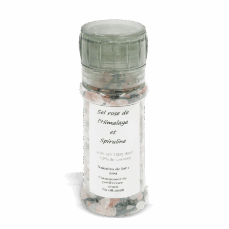 Sel rose de l'Himalaya et Spiruline - 100g