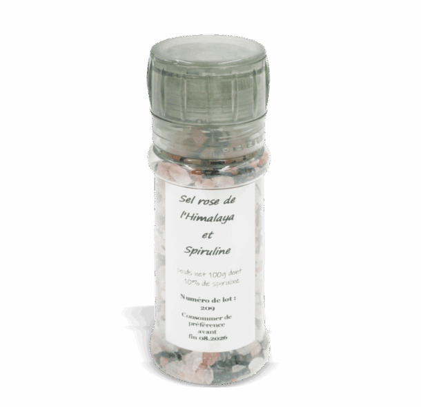 Sel rose de l'Himalaya et Spiruline - 100g